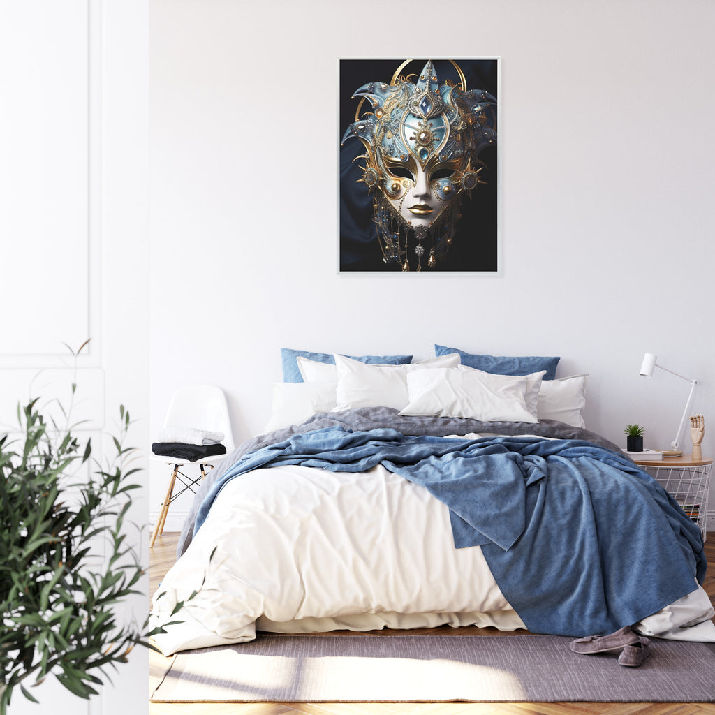 Plakat Wenecka Maska Karnawałowa Rama Aluminiowa Kolor Czarny