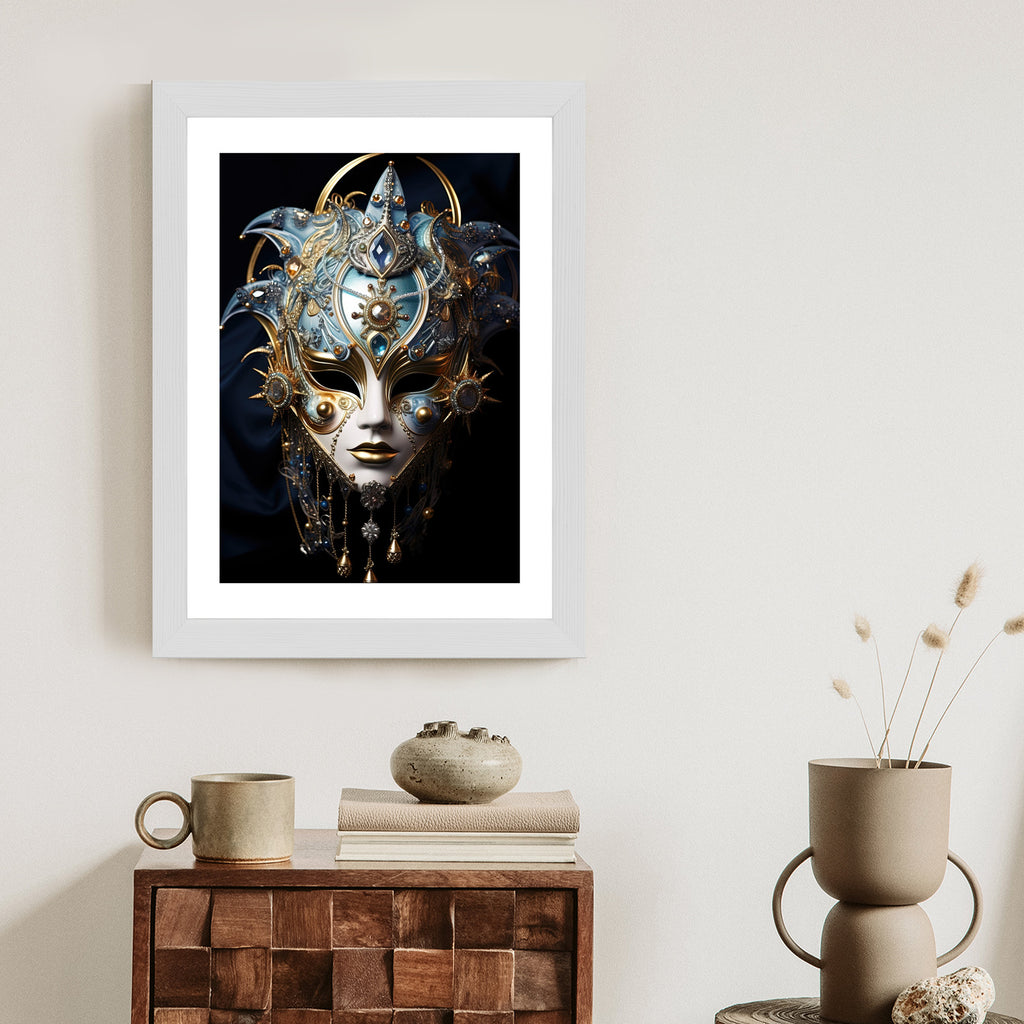 Plakat Wenecka Maska Karnawałowa Rama Aluminiowa Kolor Czarny