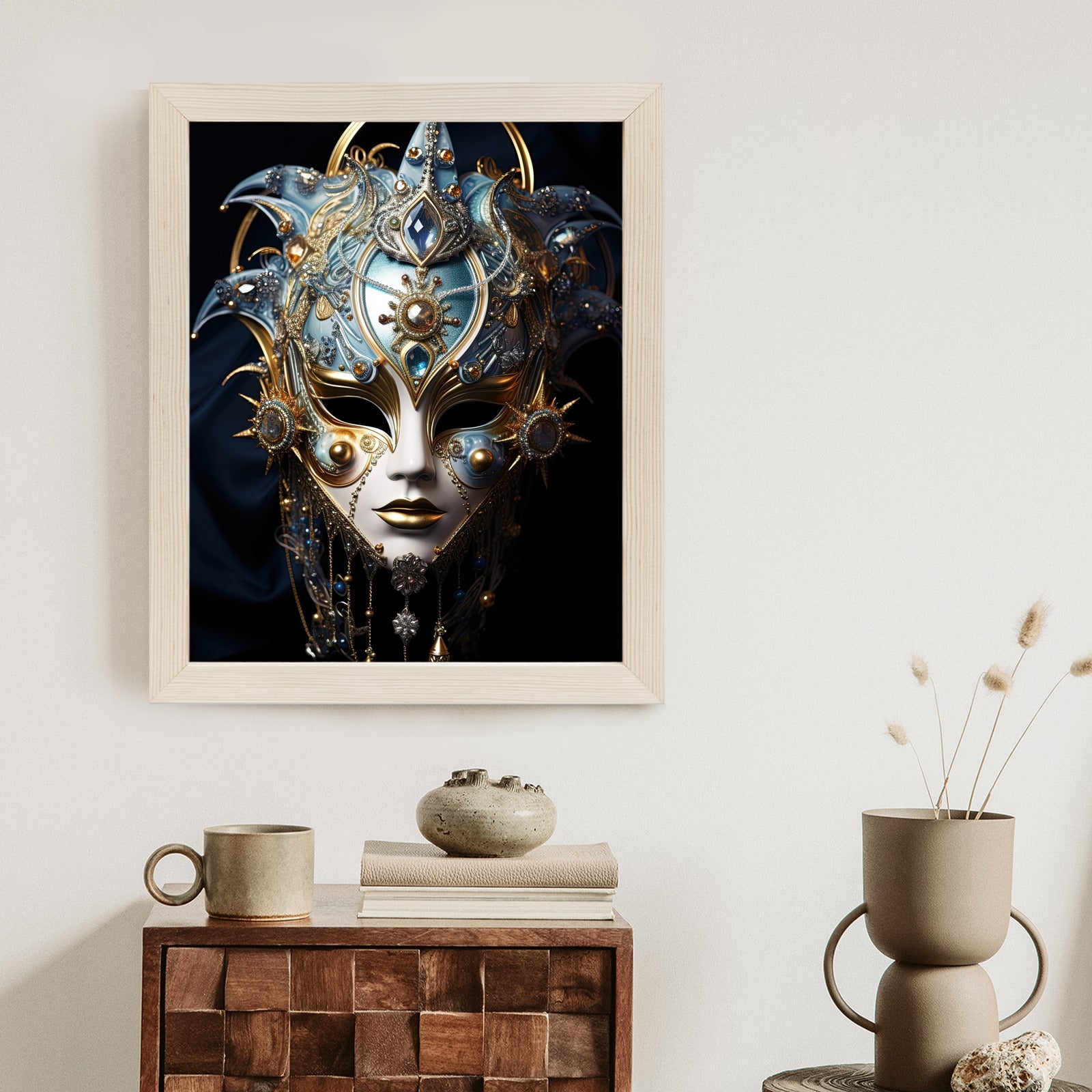 Plakat Wenecka Maska Karnawałowa Rama Aluminiowa Kolor Czarny