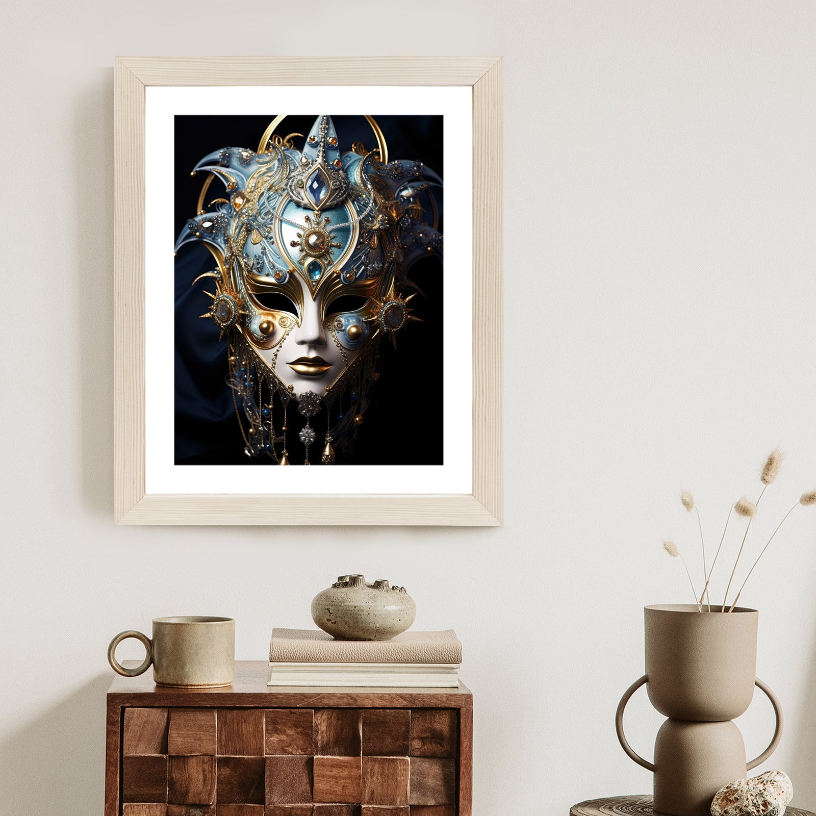 Plakat Wenecka Maska Karnawałowa Rama Aluminiowa Kolor Czarny