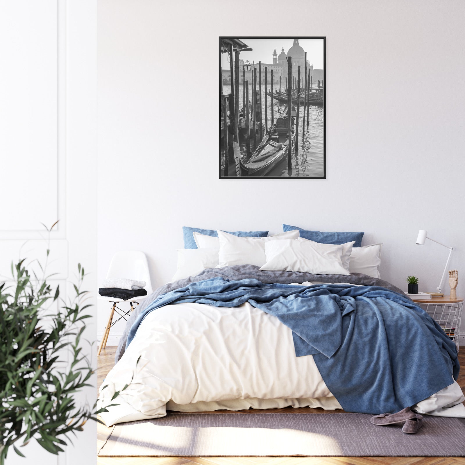 Plakat Kościół Santa Maria Della Salute I Gondole Rama Aluminiowa Kolor Czarny