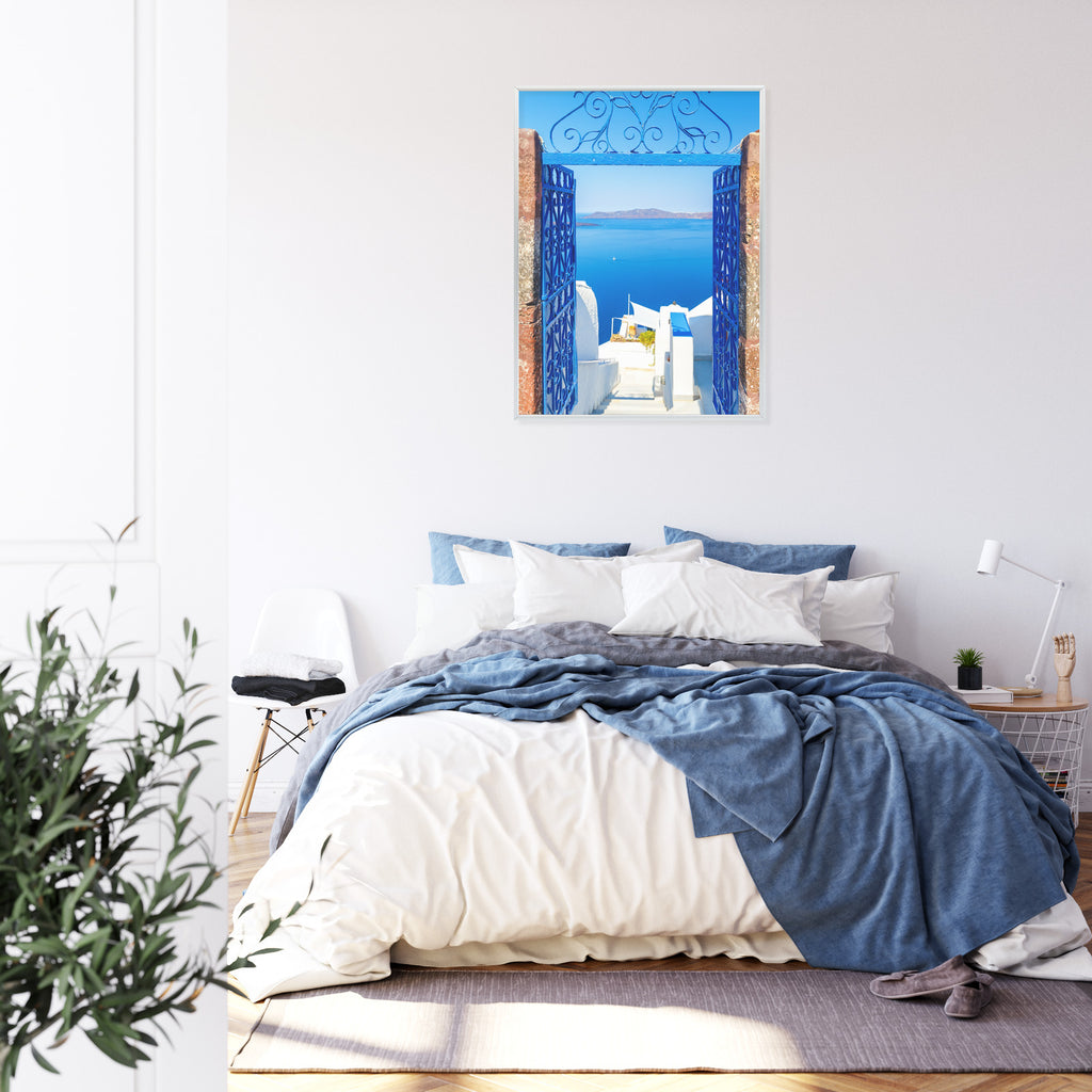 Plakat Widok Na Błękitne Morze Malownicze Santorini