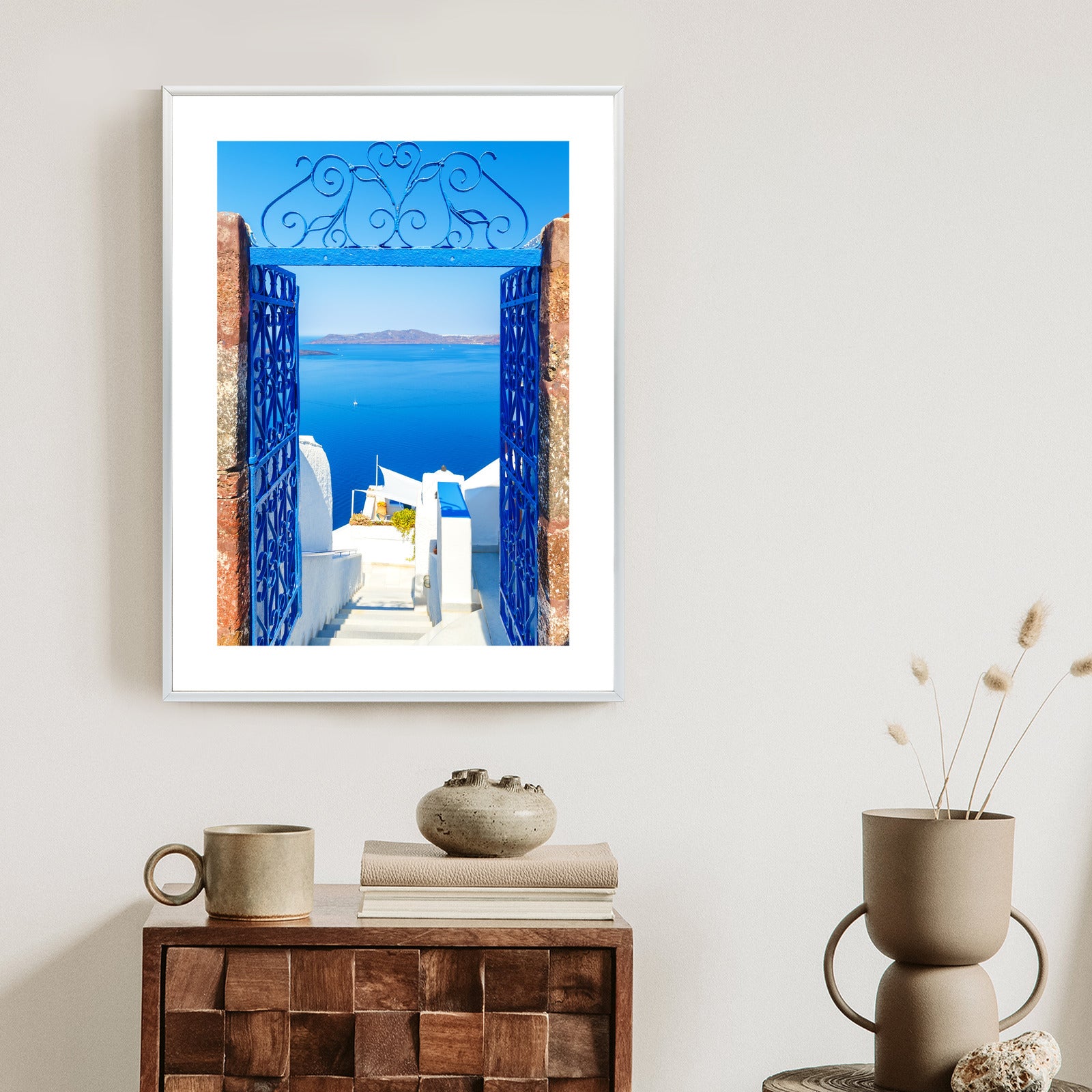 Plakat Widok Na Błękitne Morze Malownicze Santorini