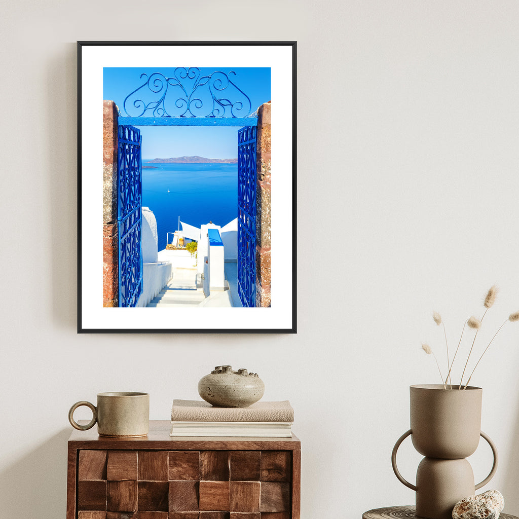 Plakat Widok Na Błękitne Morze Malownicze Santorini