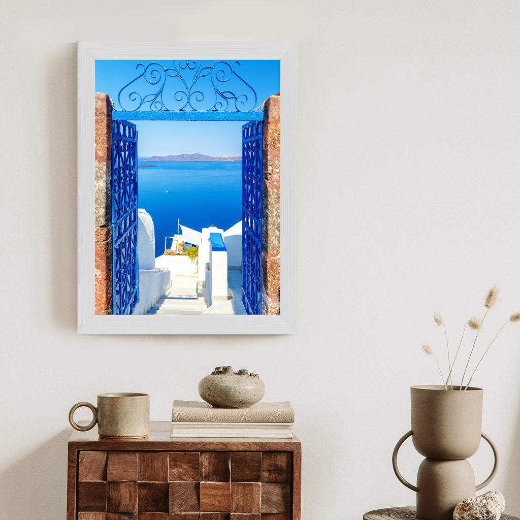 Plakat Widok Na Błękitne Morze Malownicze Santorini