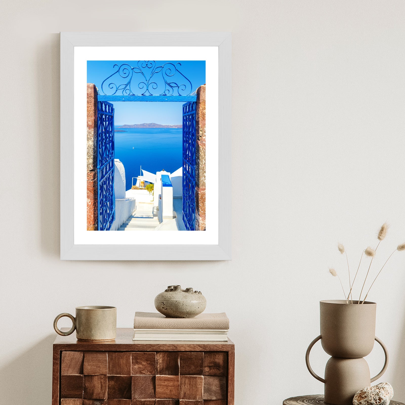 Plakat Widok Na Błękitne Morze Malownicze Santorini