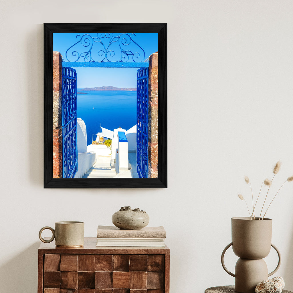 Plakat Widok Na Błękitne Morze Malownicze Santorini