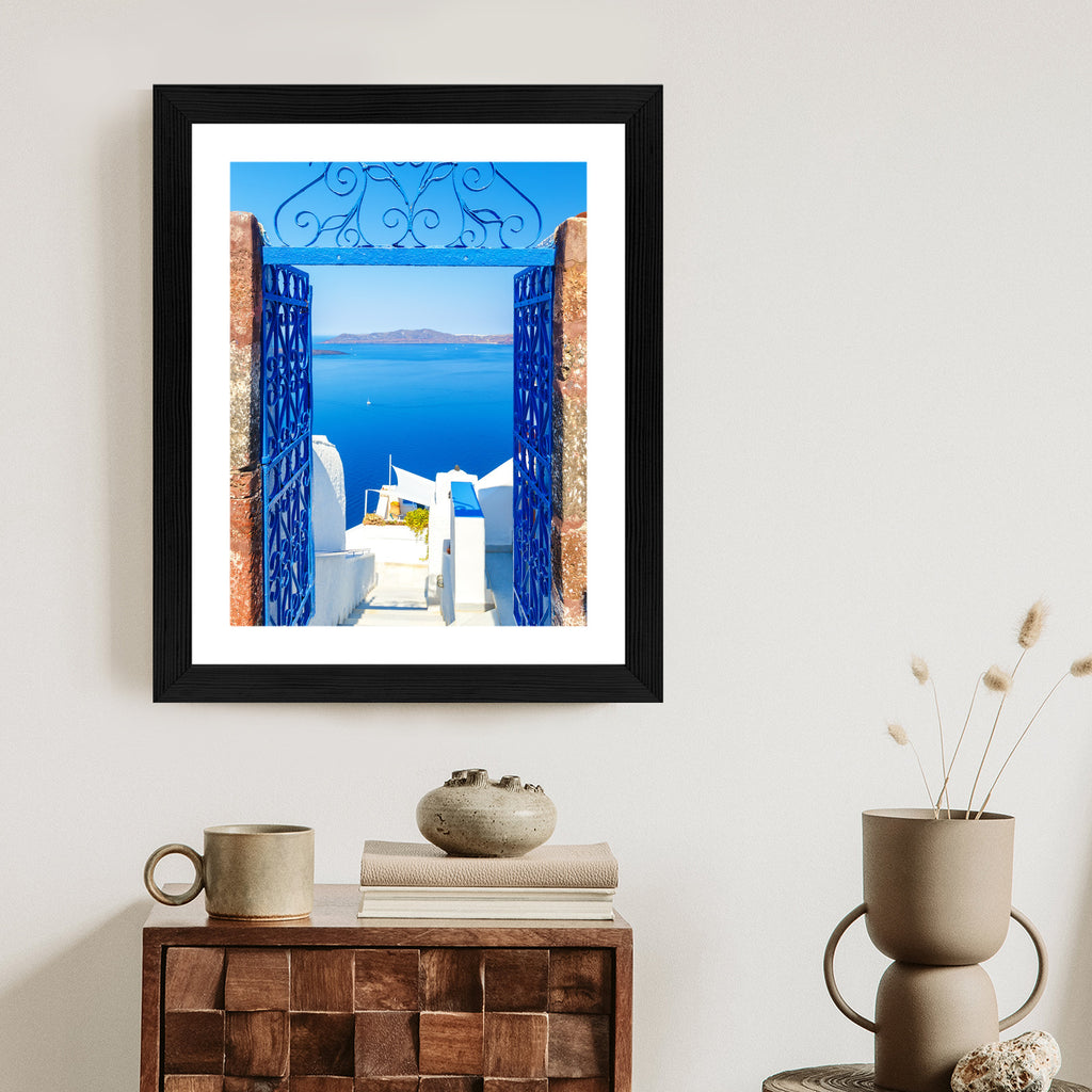 Plakat Widok Na Błękitne Morze Malownicze Santorini