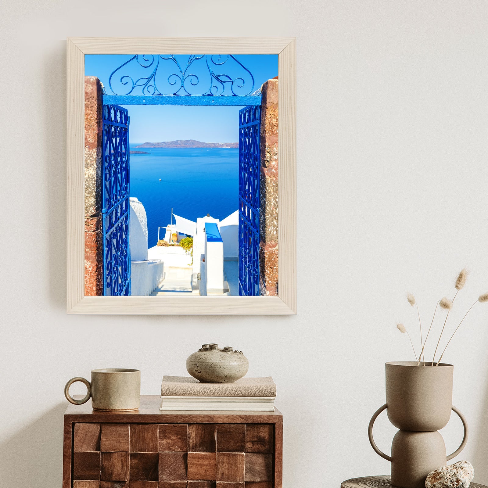 Plakat Widok Na Błękitne Morze Malownicze Santorini