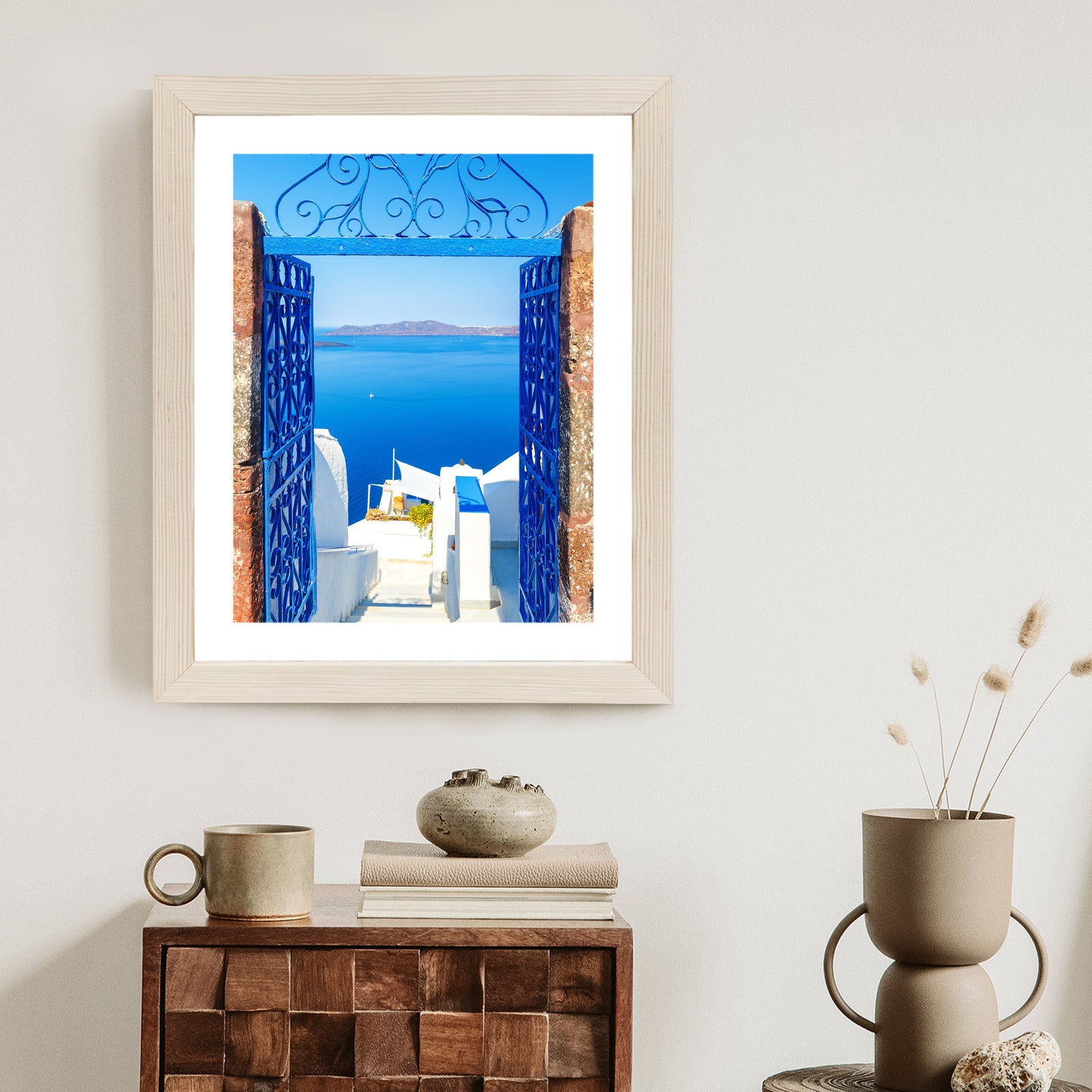 Plakat Widok Na Błękitne Morze Malownicze Santorini