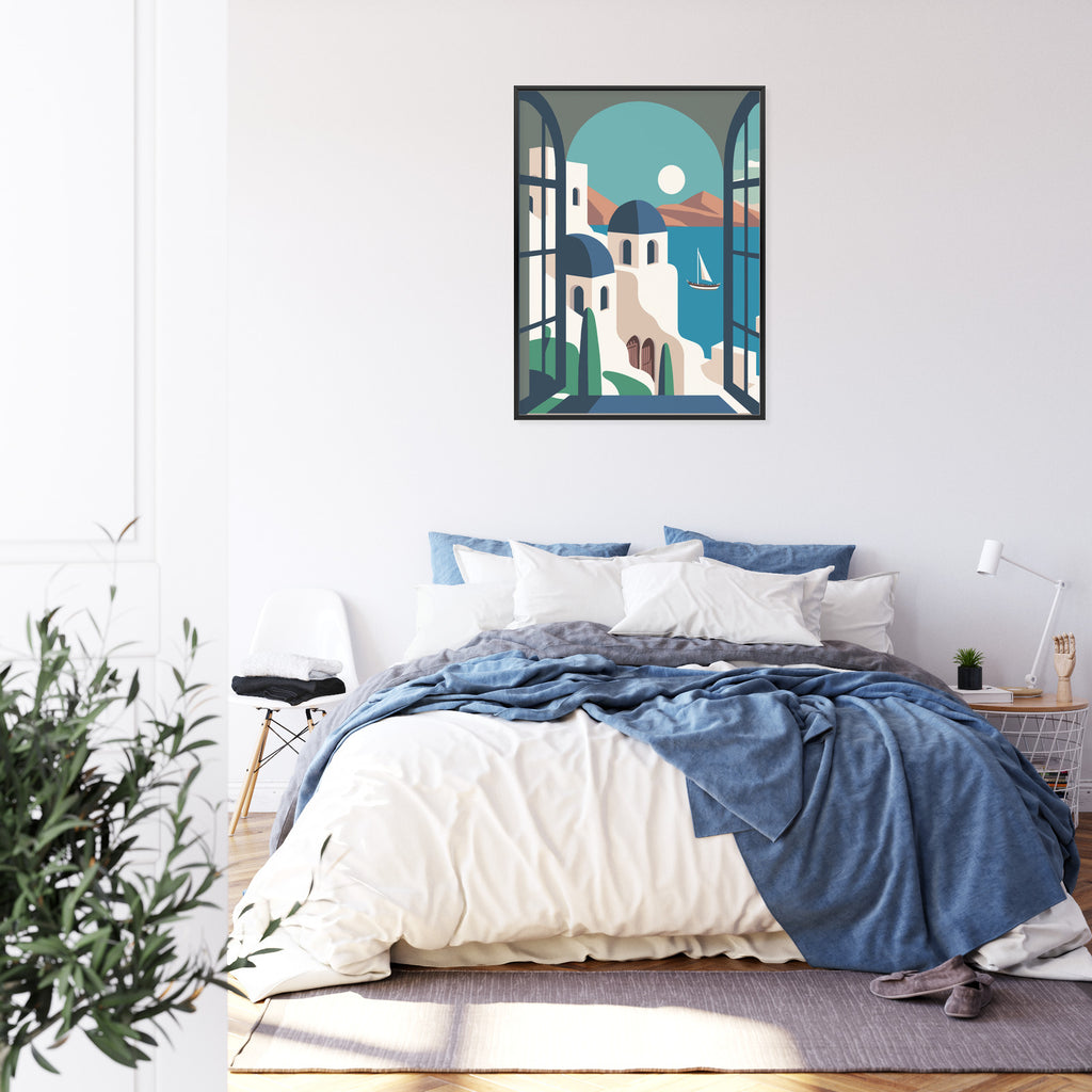 Plakat Greckie Santorini Ilustracja