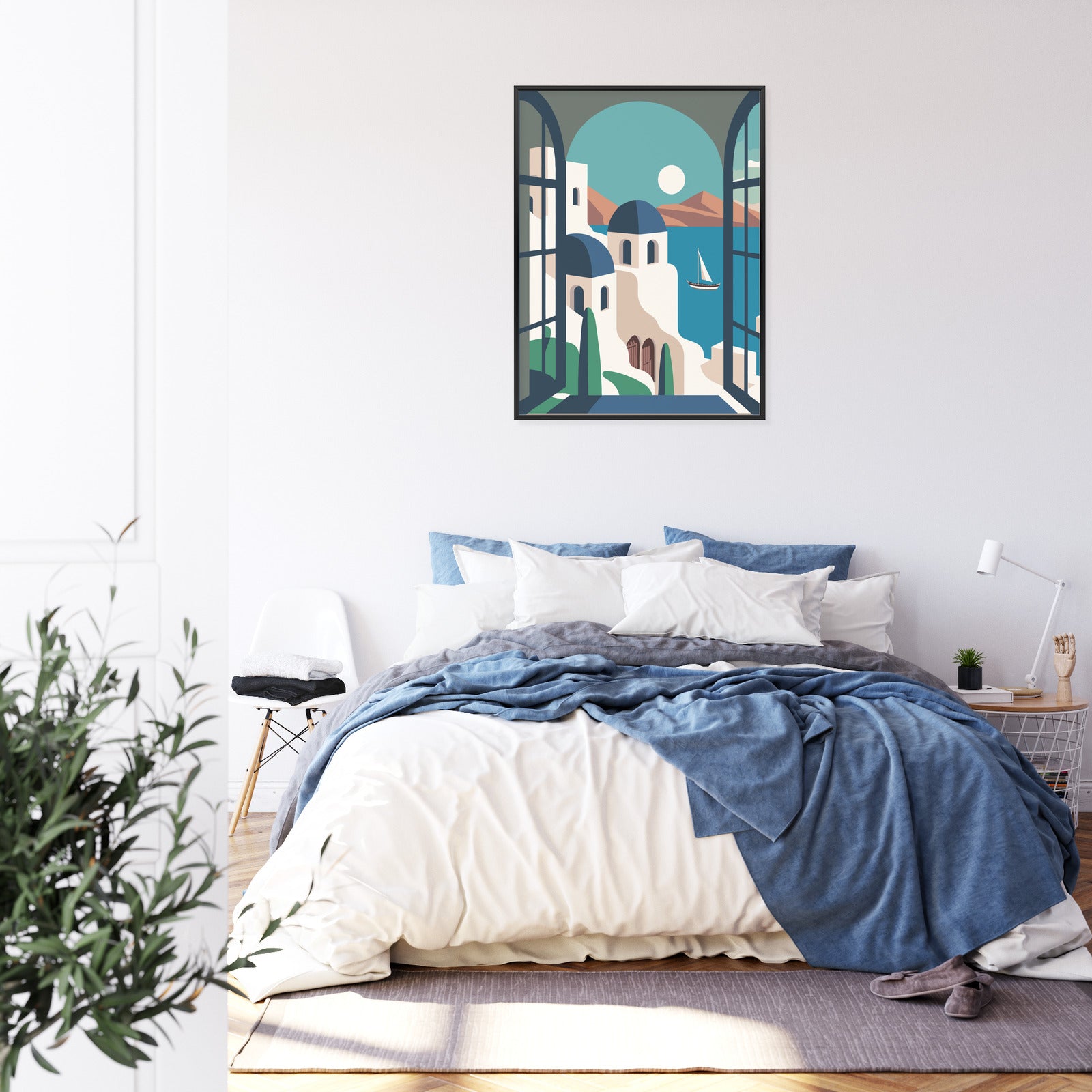 Plakat Greckie Santorini Ilustracja