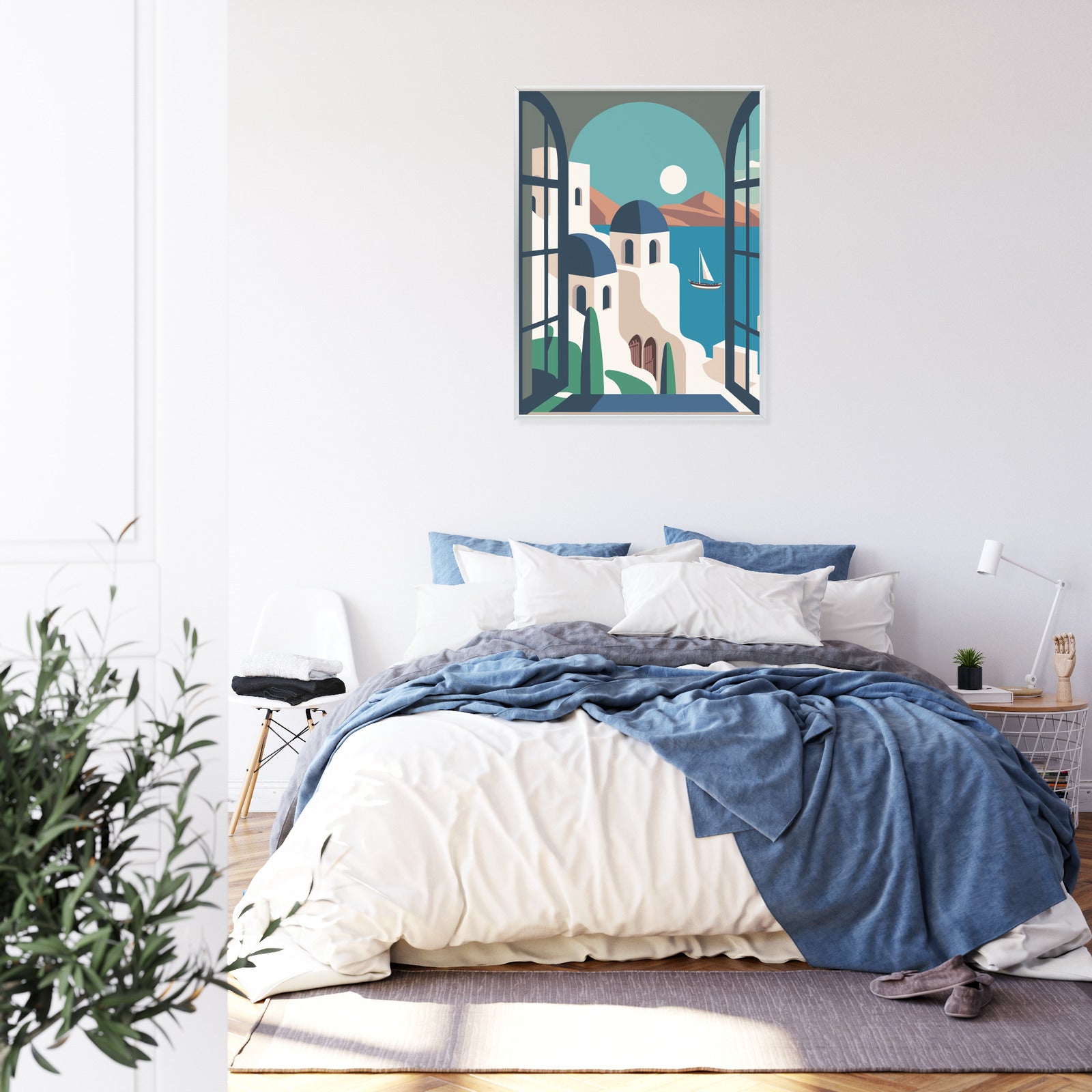 Plakat Greckie Santorini Ilustracja