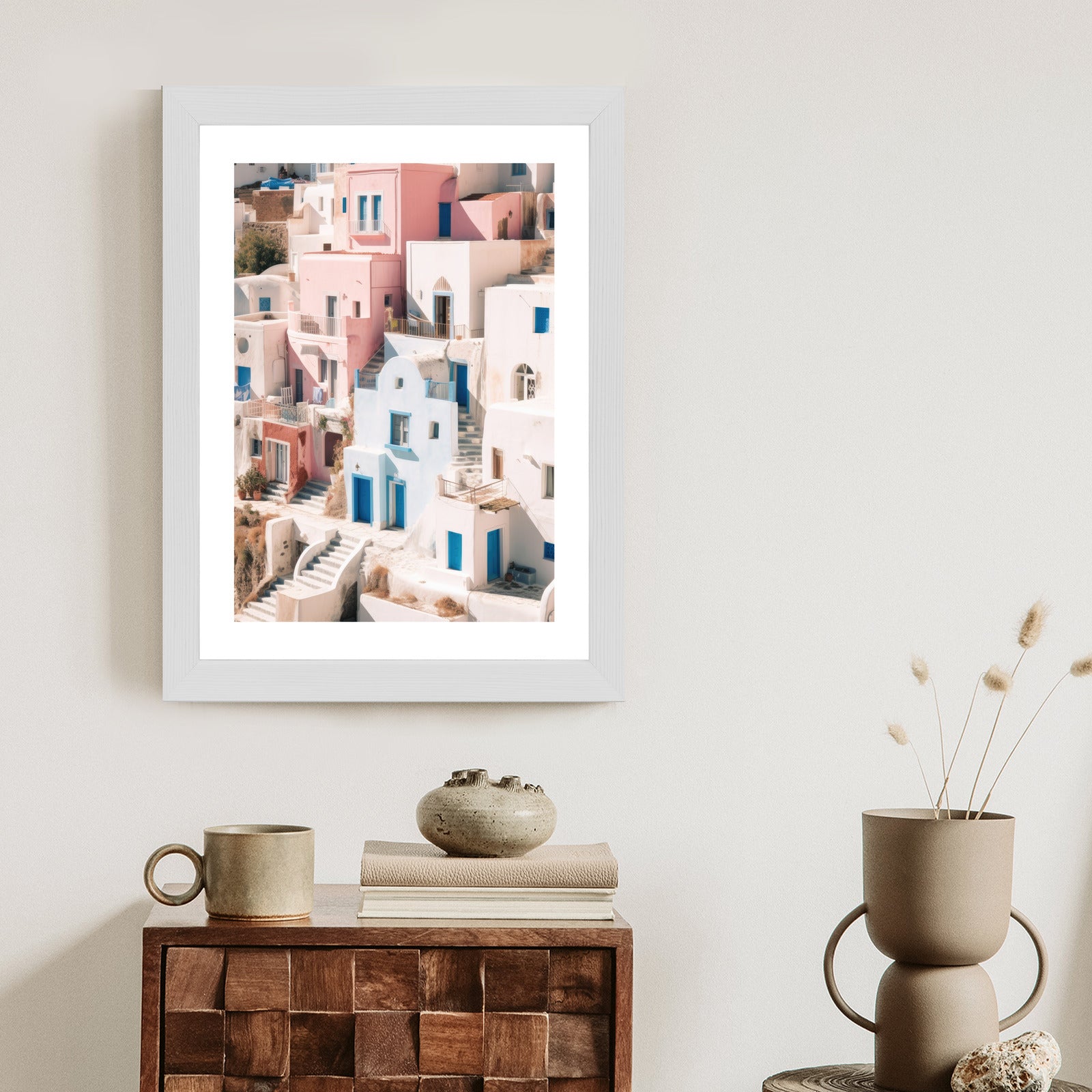Plakat Kolorowa Grecka Architektura Rama Aluminiowa Kolor Czarny