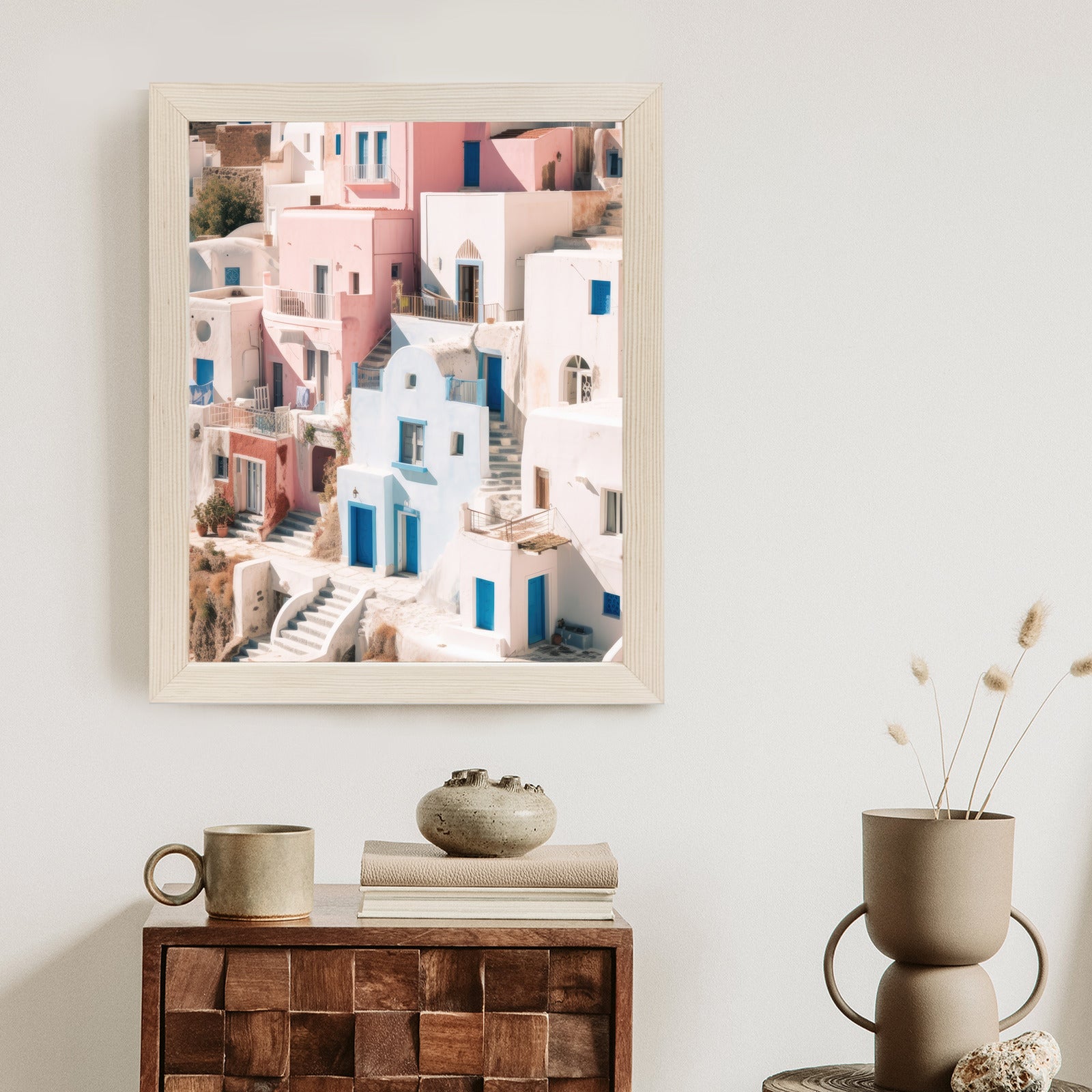 Plakat Kolorowa Grecka Architektura Rama Aluminiowa Kolor Czarny
