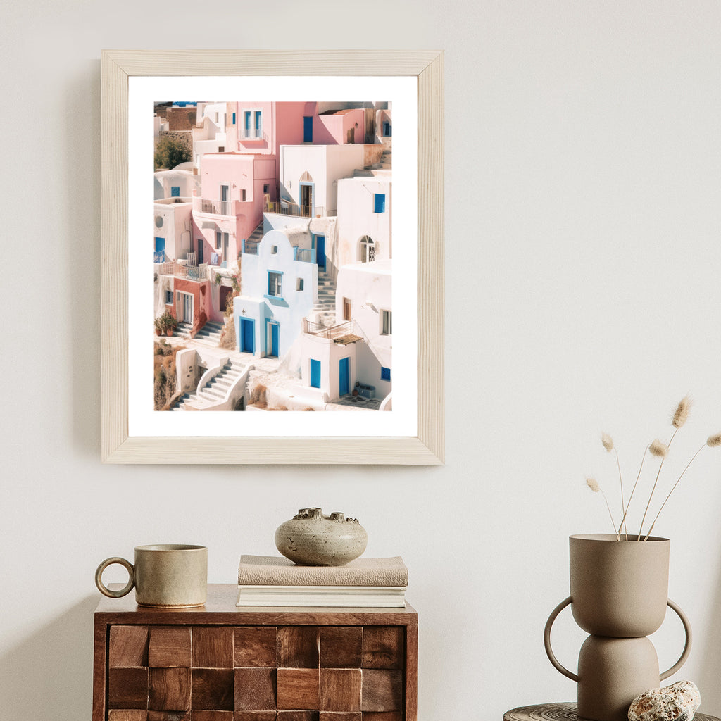 Plakat Kolorowa Grecka Architektura Rama Aluminiowa Kolor Czarny