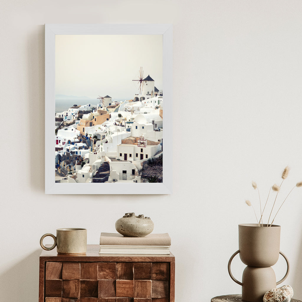 Plakat Widok Na Miasteczko Oia Na Santorini Rama Aluminiowa Kolor Czarny
