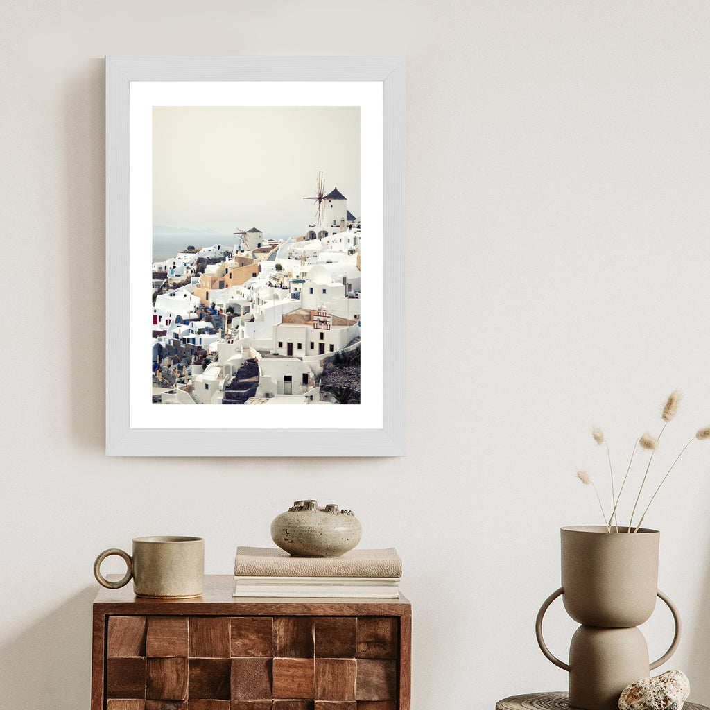 Plakat Widok Na Miasteczko Oia Na Santorini Rama Aluminiowa Kolor Czarny