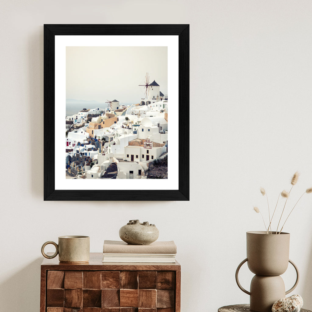 Plakat Widok Na Miasteczko Oia Na Santorini Rama Aluminiowa Kolor Czarny