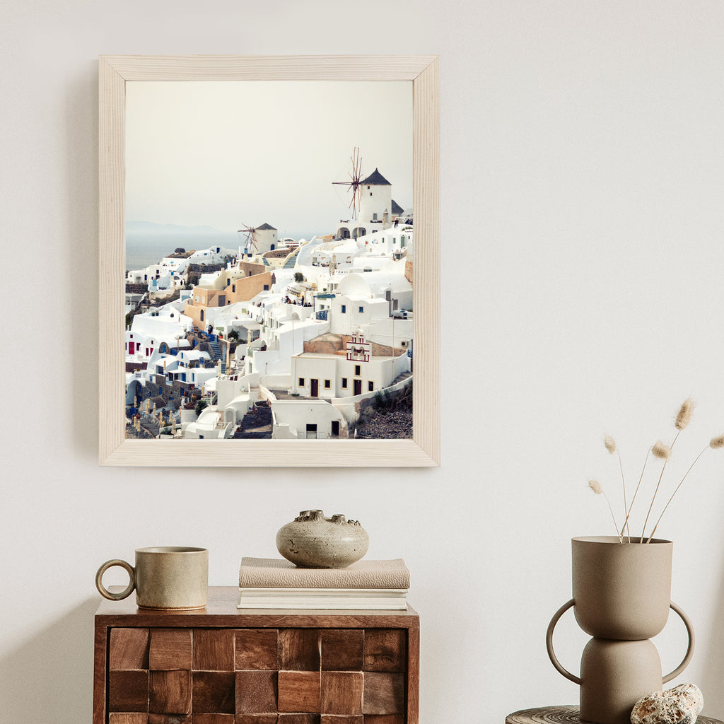 Plakat Widok Na Miasteczko Oia Na Santorini Rama Aluminiowa Kolor Czarny