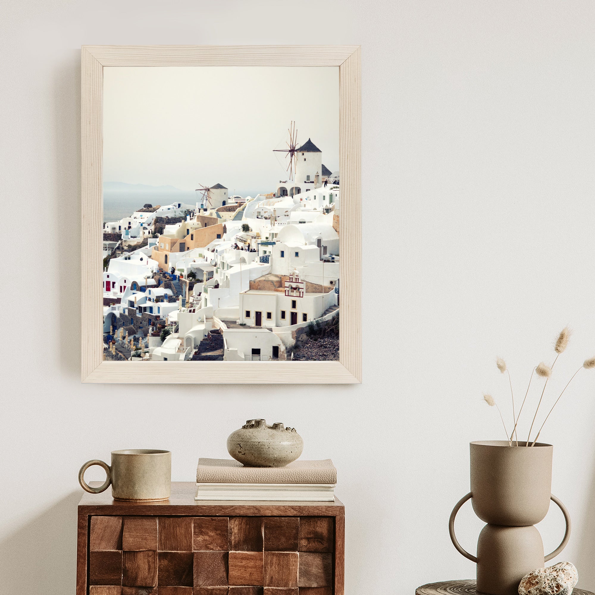 Plakat Widok Na Miasteczko Oia Na Santorini Rama Aluminiowa Kolor Czarny