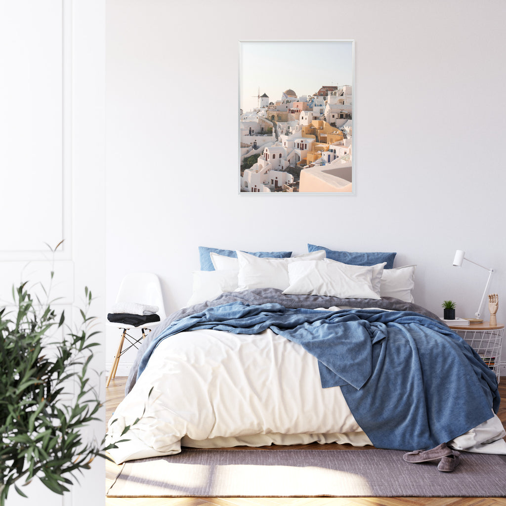Plakat Zjawiskowa Architektura Miasteczka Oia Na Santorini Rama Aluminiowa Kolor Czarny
