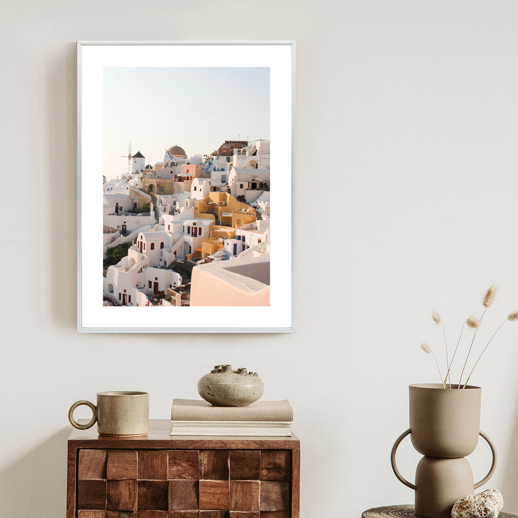 Plakat Zjawiskowa Architektura Miasteczka Oia Na Santorini Rama Aluminiowa Kolor Czarny