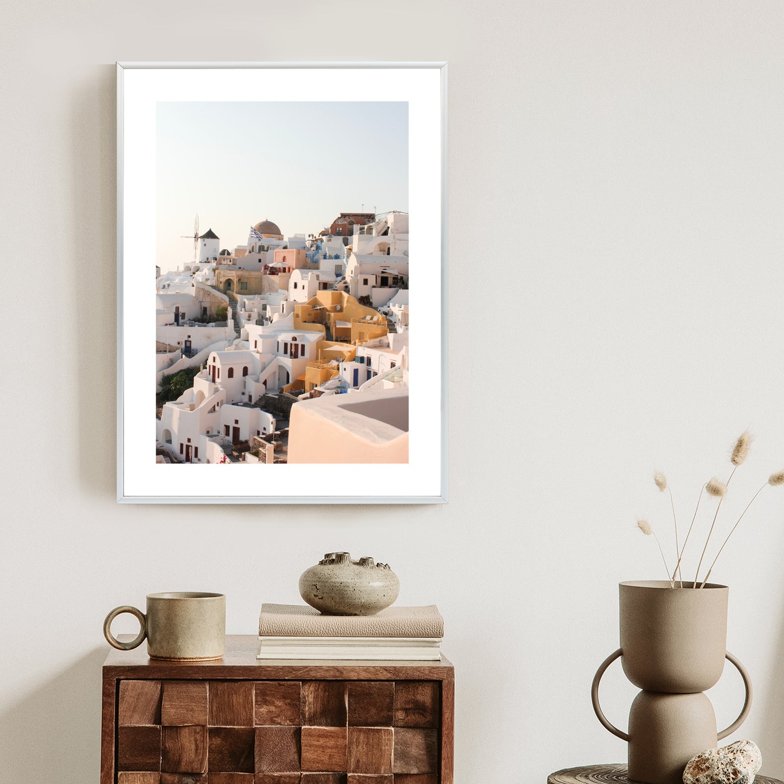 Plakat Zjawiskowa Architektura Miasteczka Oia Na Santorini Rama Aluminiowa Kolor Czarny