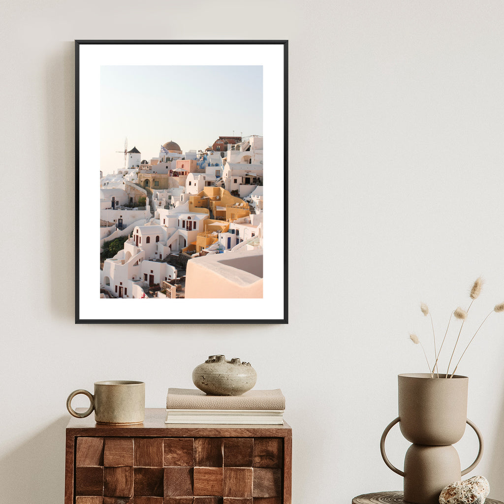 Plakat Zjawiskowa Architektura Miasteczka Oia Na Santorini Rama Aluminiowa Kolor Czarny