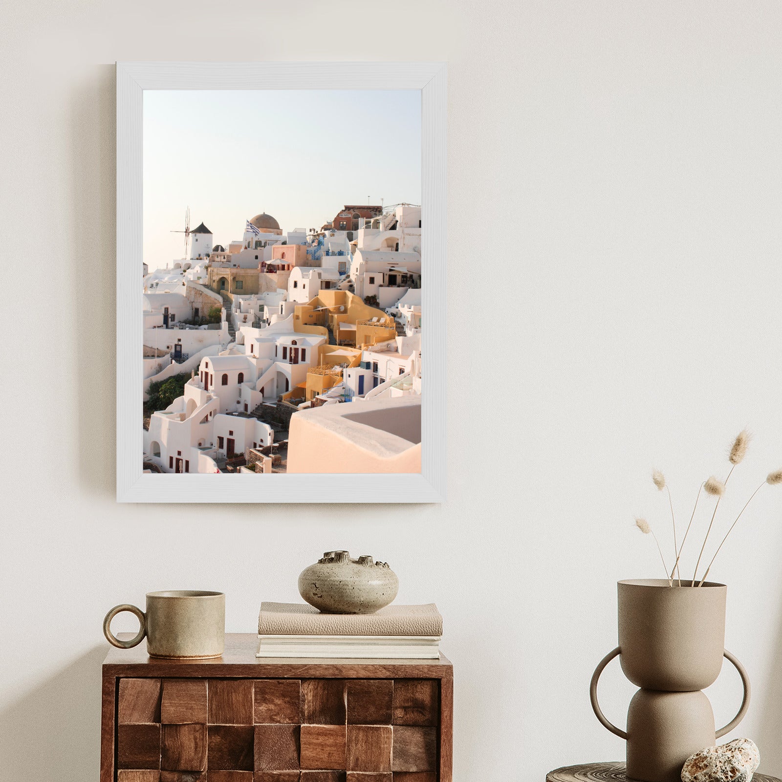 Plakat Zjawiskowa Architektura Miasteczka Oia Na Santorini Rama Aluminiowa Kolor Czarny
