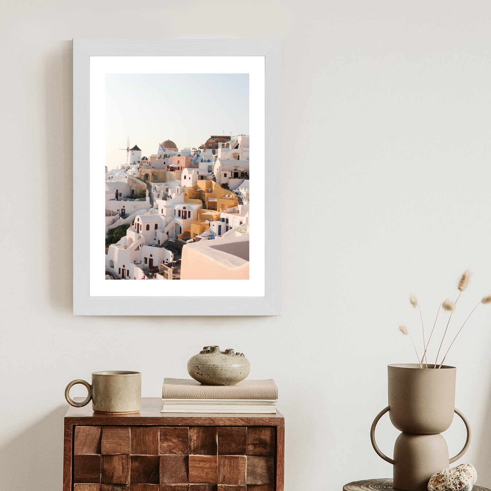 Plakat Zjawiskowa Architektura Miasteczka Oia Na Santorini Rama Aluminiowa Kolor Czarny