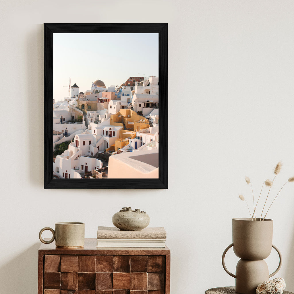 Plakat Zjawiskowa Architektura Miasteczka Oia Na Santorini Rama Aluminiowa Kolor Czarny