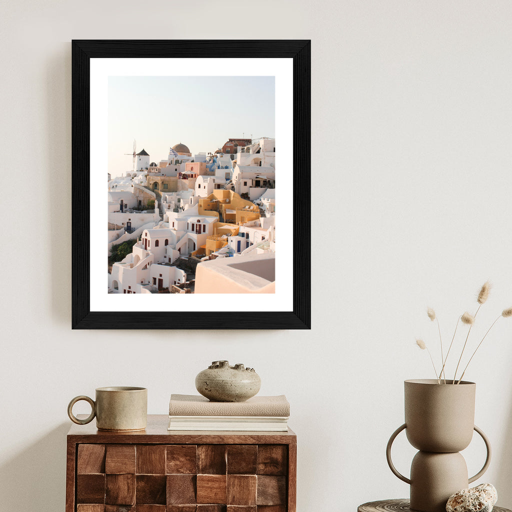 Plakat Zjawiskowa Architektura Miasteczka Oia Na Santorini Rama Aluminiowa Kolor Czarny