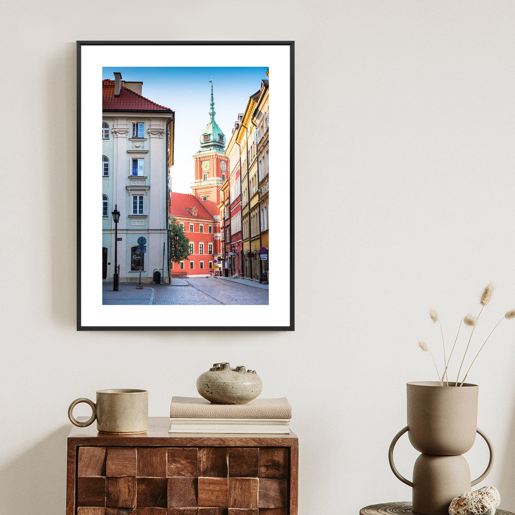 Plakat Warszawa Stare Miasto Architektura Rama Aluminiowa Z Passe-Partout Kolor Srebrny