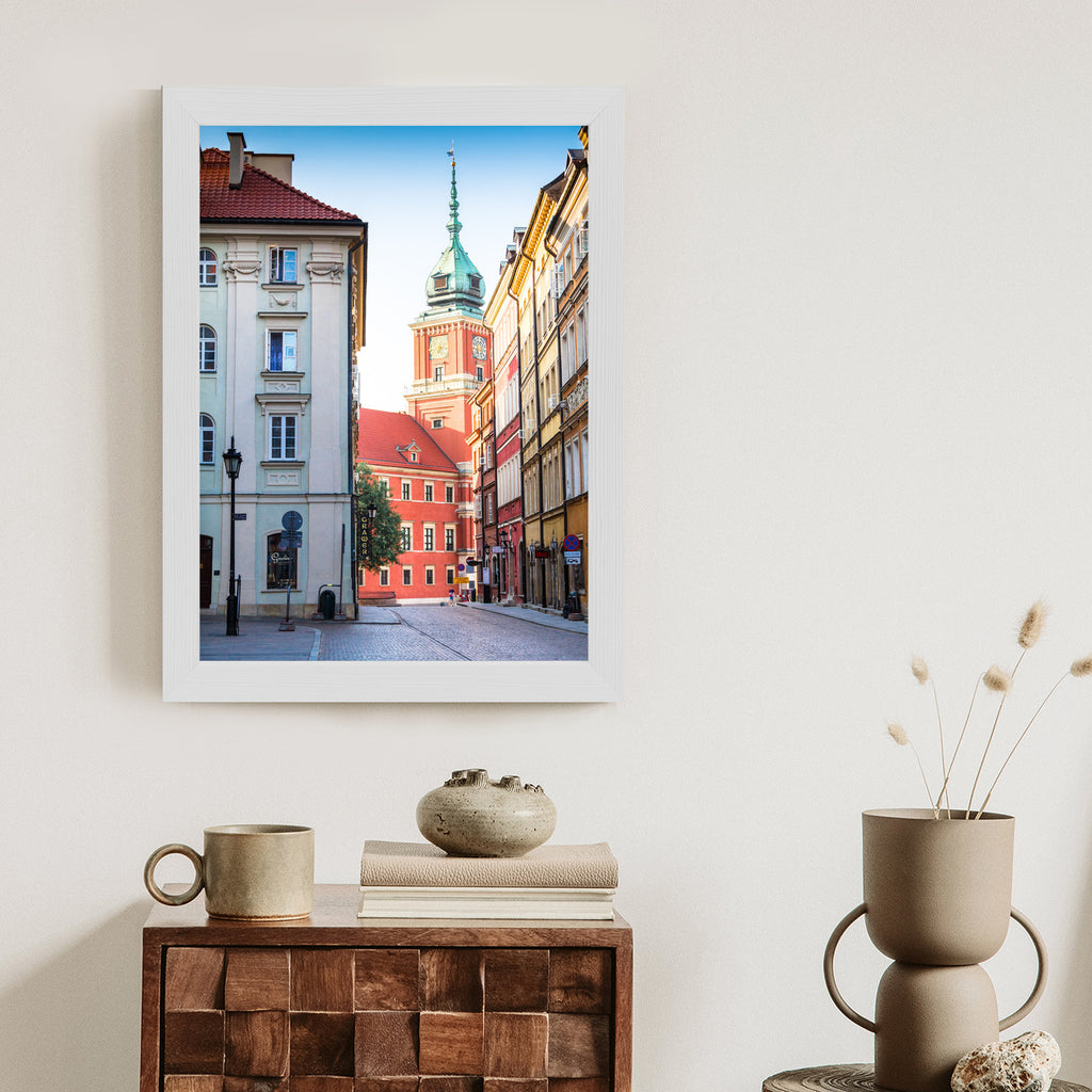 Plakat Warszawa Stare Miasto Architektura Rama Aluminiowa Z Passe-Partout Kolor Srebrny