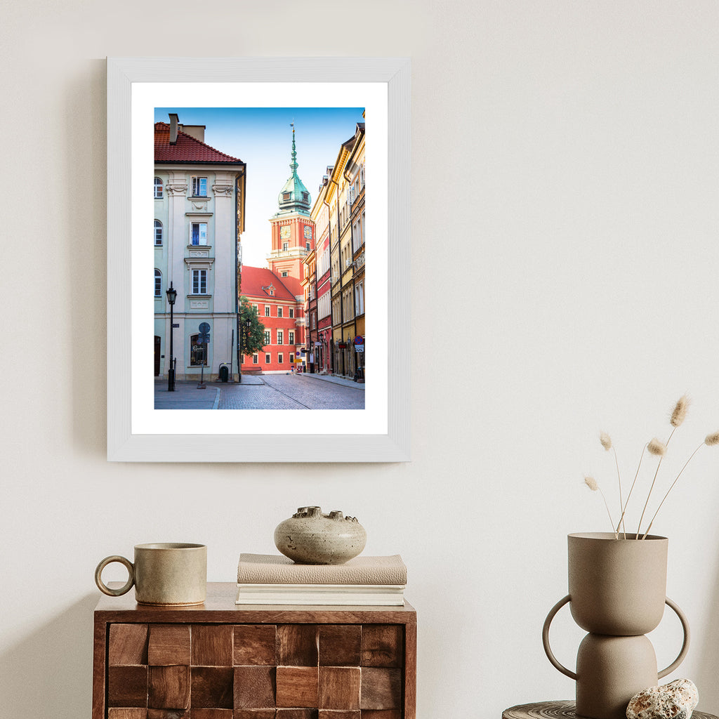 Plakat Warszawa Stare Miasto Architektura Rama Aluminiowa Z Passe-Partout Kolor Srebrny