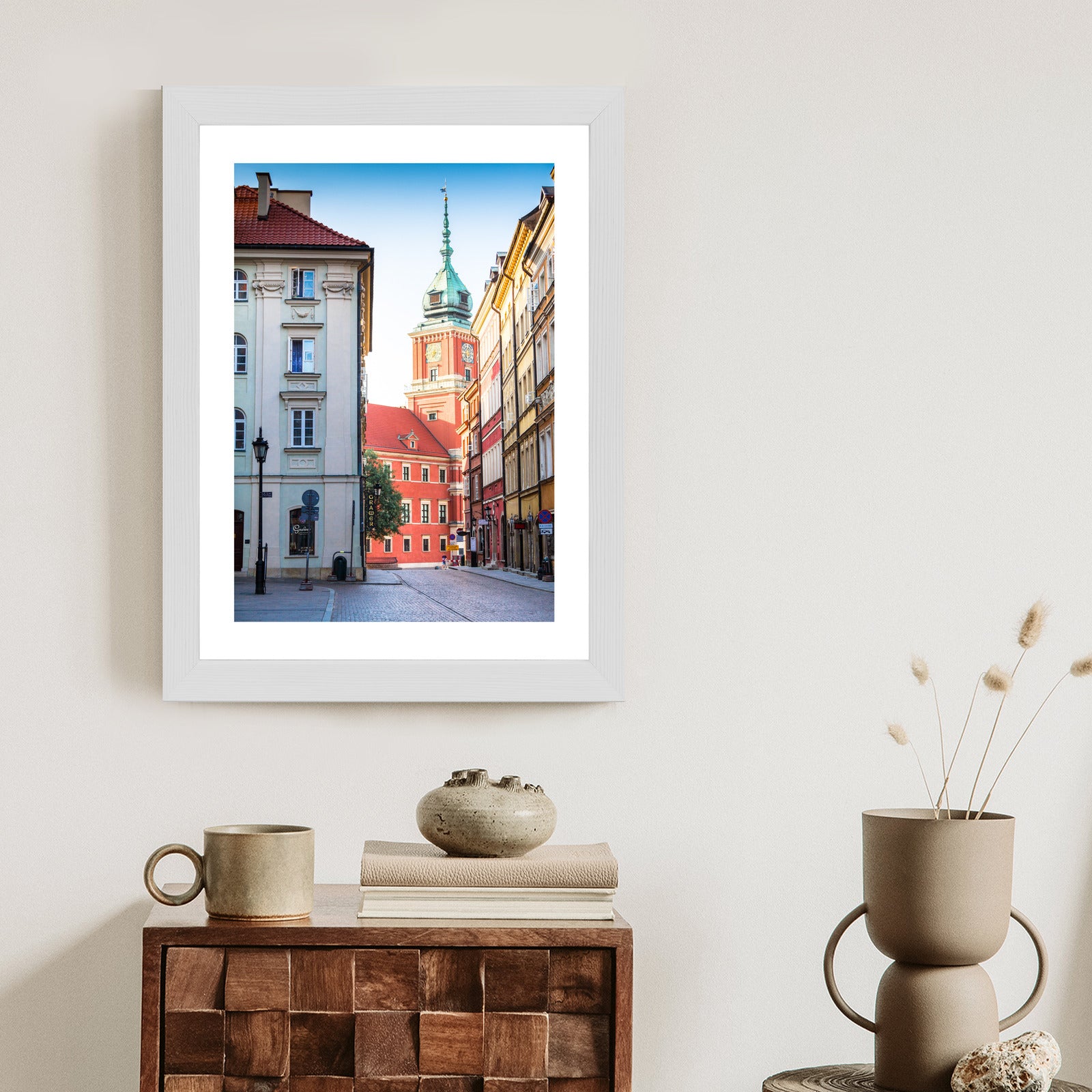 Plakat Warszawa Stare Miasto Architektura Rama Aluminiowa Z Passe-Partout Kolor Srebrny