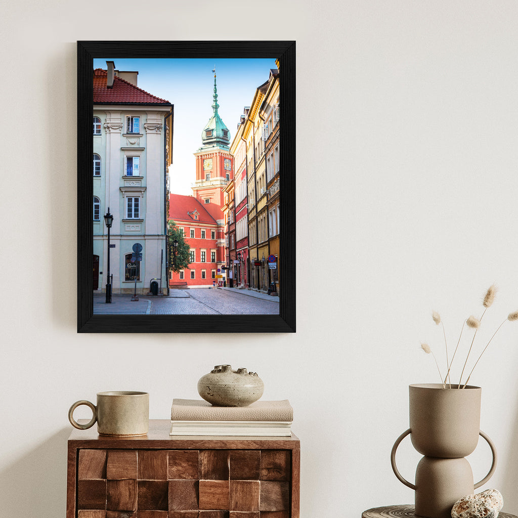 Plakat Warszawa Stare Miasto Architektura Rama Aluminiowa Z Passe-Partout Kolor Srebrny