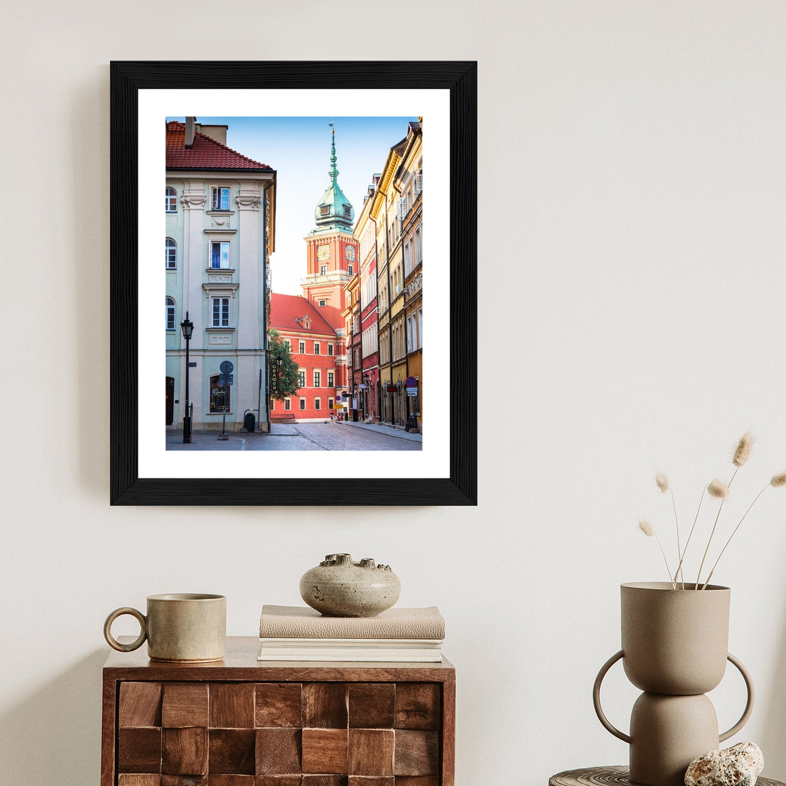 Plakat Warszawa Stare Miasto Architektura Rama Aluminiowa Z Passe-Partout Kolor Srebrny