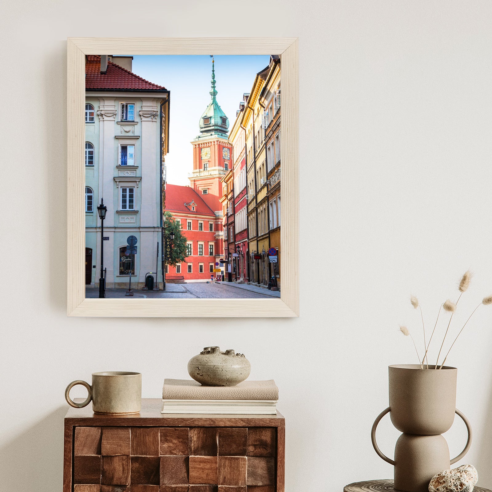 Plakat Warszawa Stare Miasto Architektura Rama Aluminiowa Z Passe-Partout Kolor Srebrny