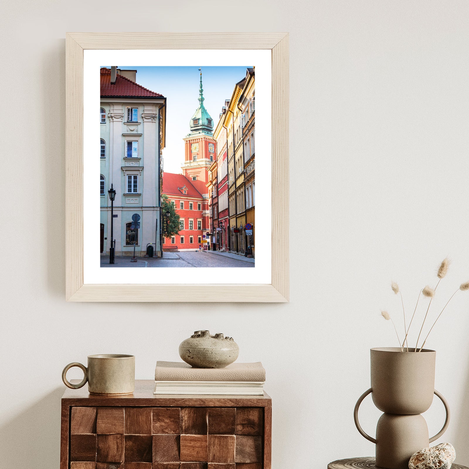 Plakat Warszawa Stare Miasto Architektura Rama Aluminiowa Z Passe-Partout Kolor Srebrny