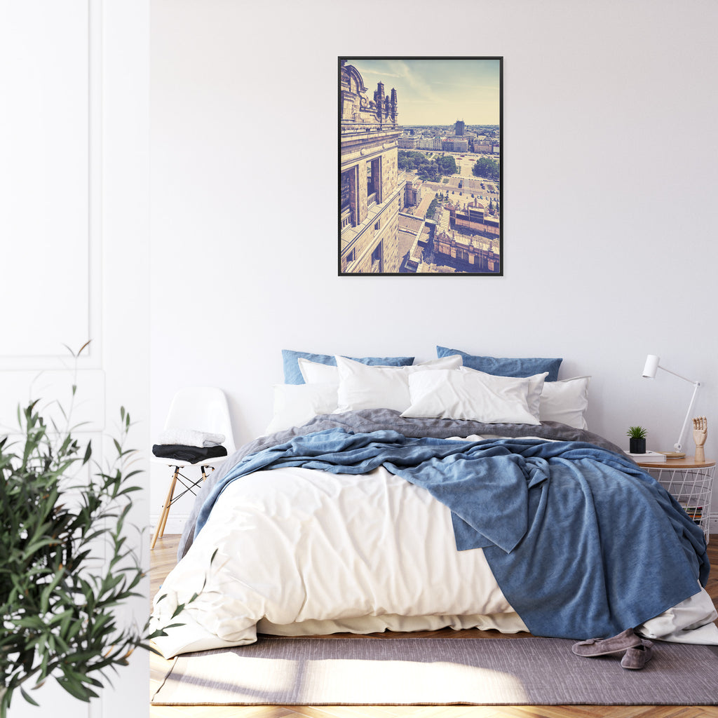Plakat Warszawa W Stylu Retro Rama Aluminiowa Kolor Czarny