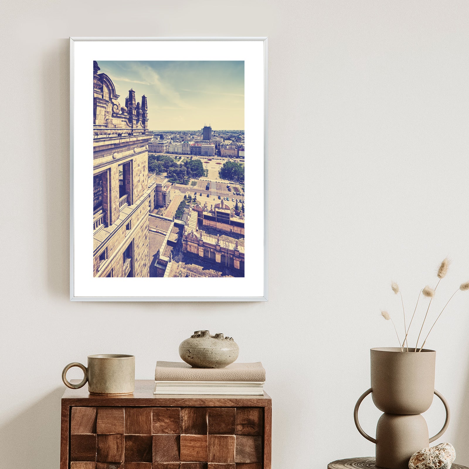 Plakat Warszawa W Stylu Retro Rama Aluminiowa Kolor Czarny