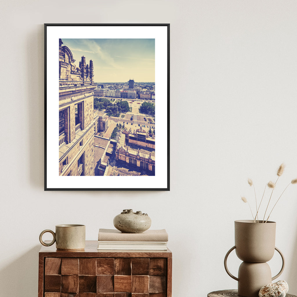 Plakat Warszawa W Stylu Retro Rama Aluminiowa Kolor Czarny