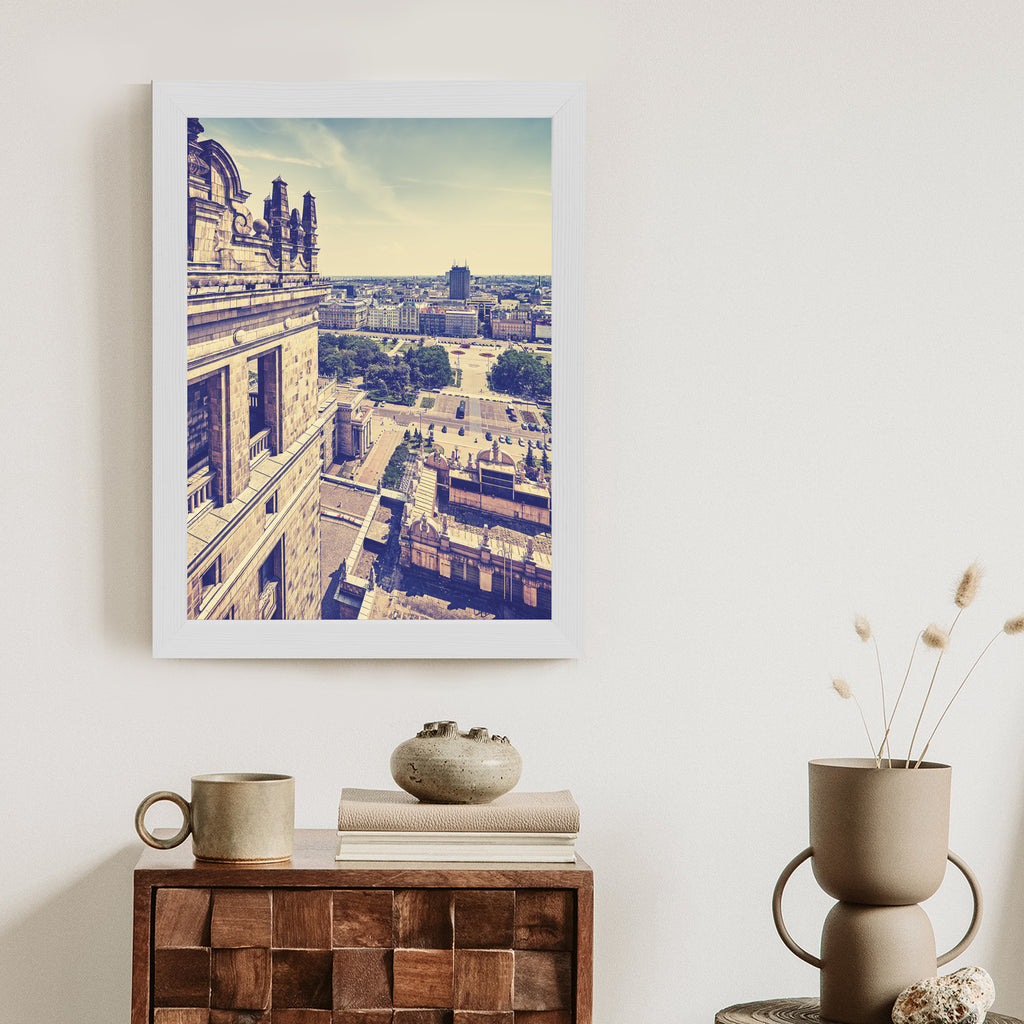 Plakat Warszawa W Stylu Retro Rama Aluminiowa Kolor Czarny