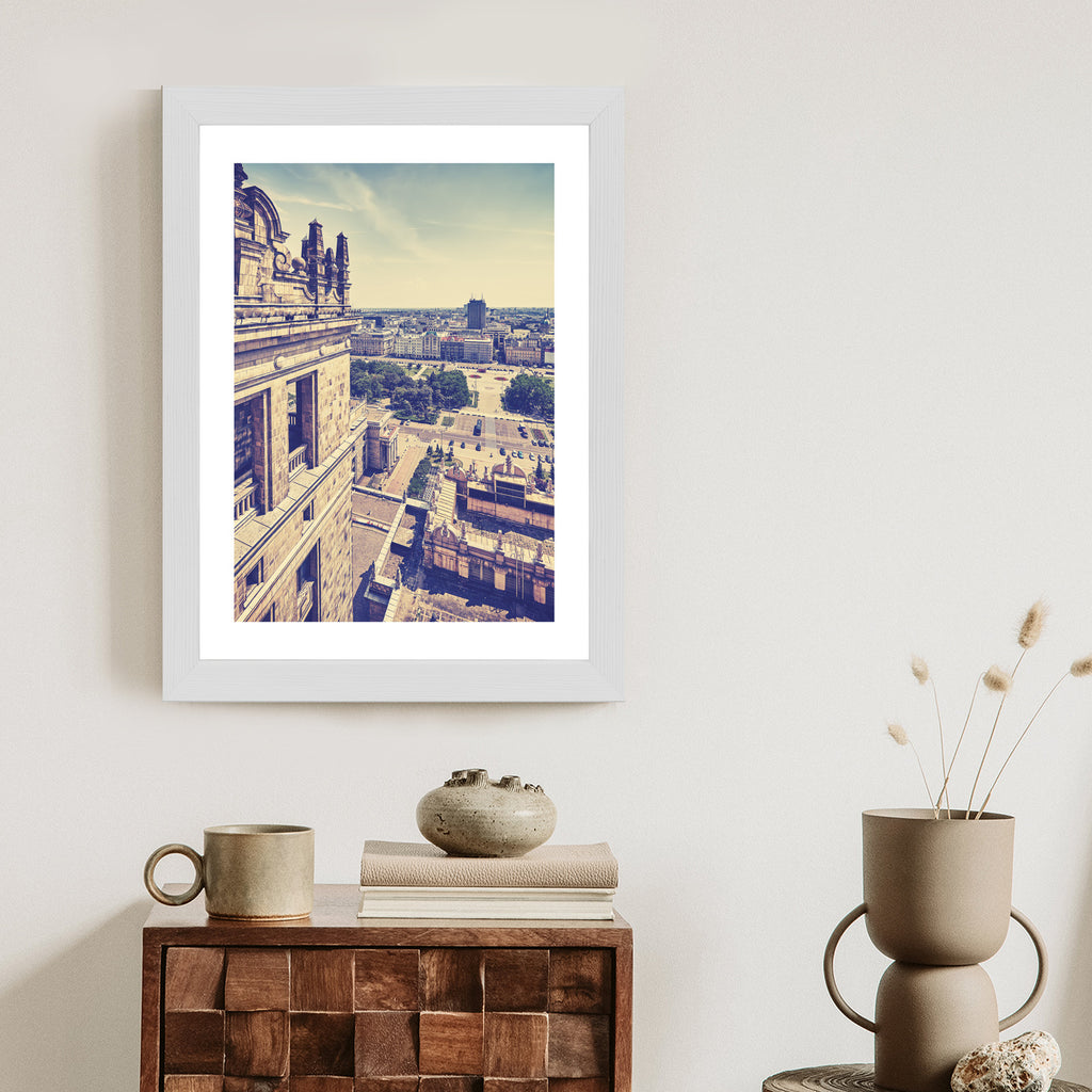 Plakat Warszawa W Stylu Retro Rama Aluminiowa Kolor Czarny