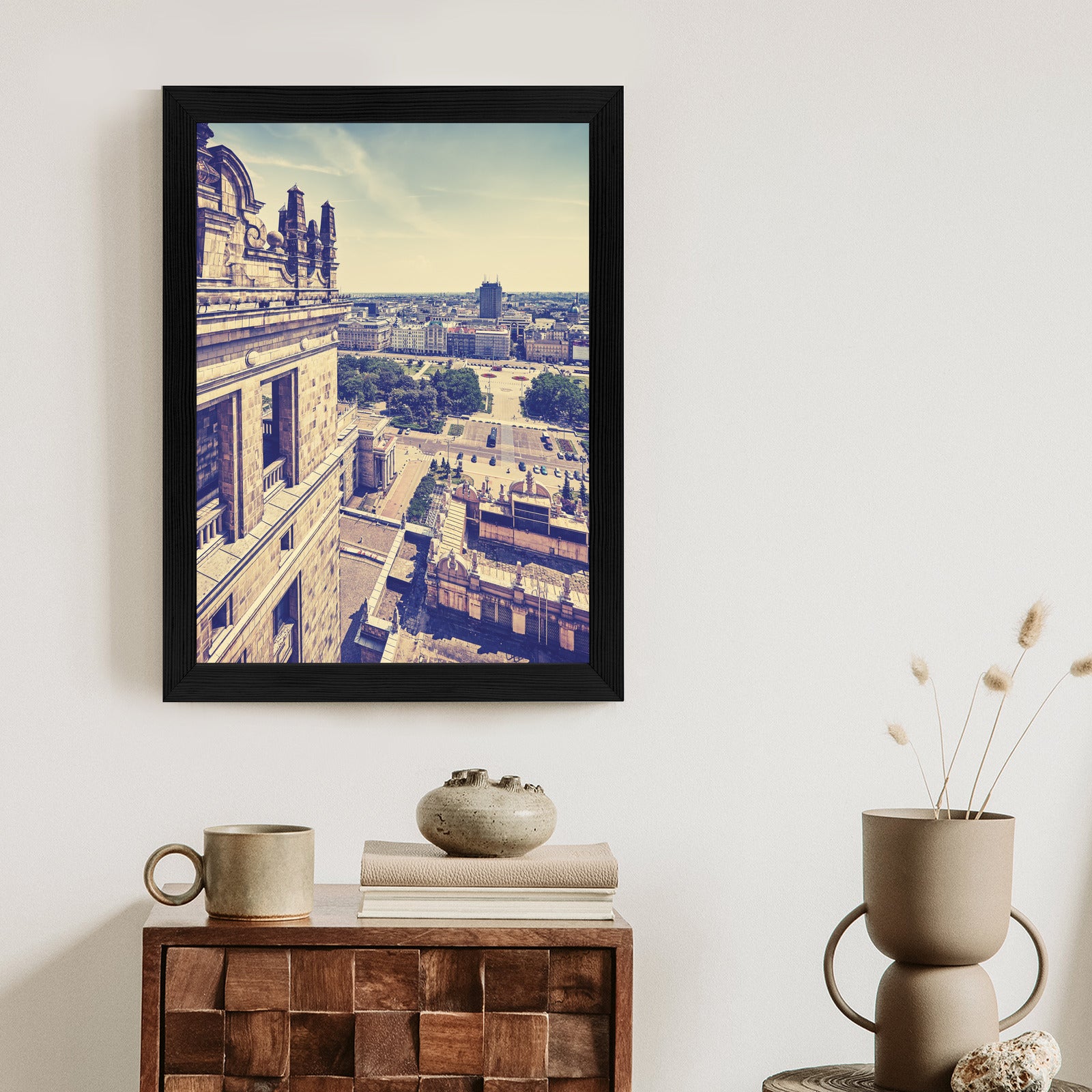 Plakat Warszawa W Stylu Retro Rama Aluminiowa Kolor Czarny