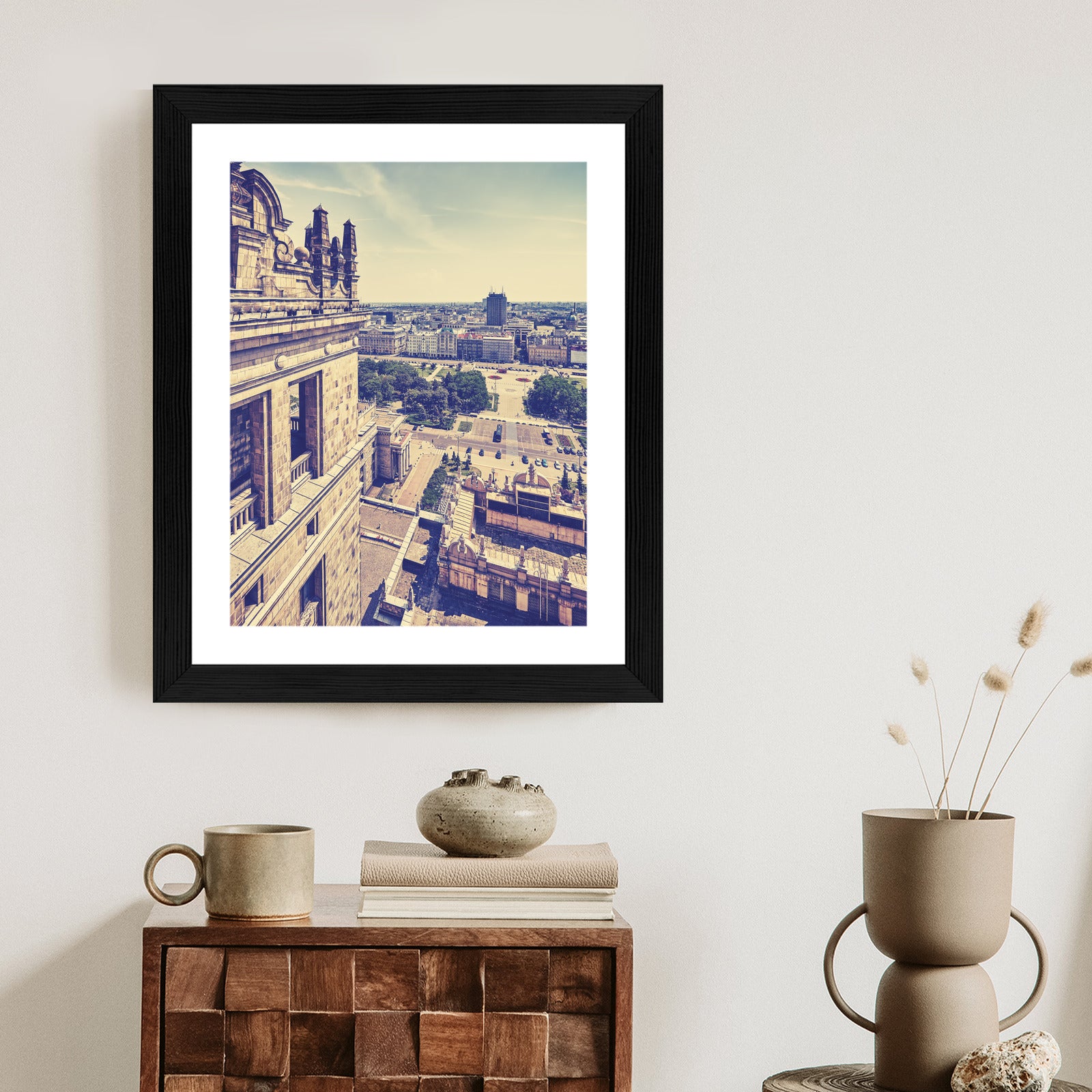 Plakat Warszawa W Stylu Retro Rama Aluminiowa Kolor Czarny