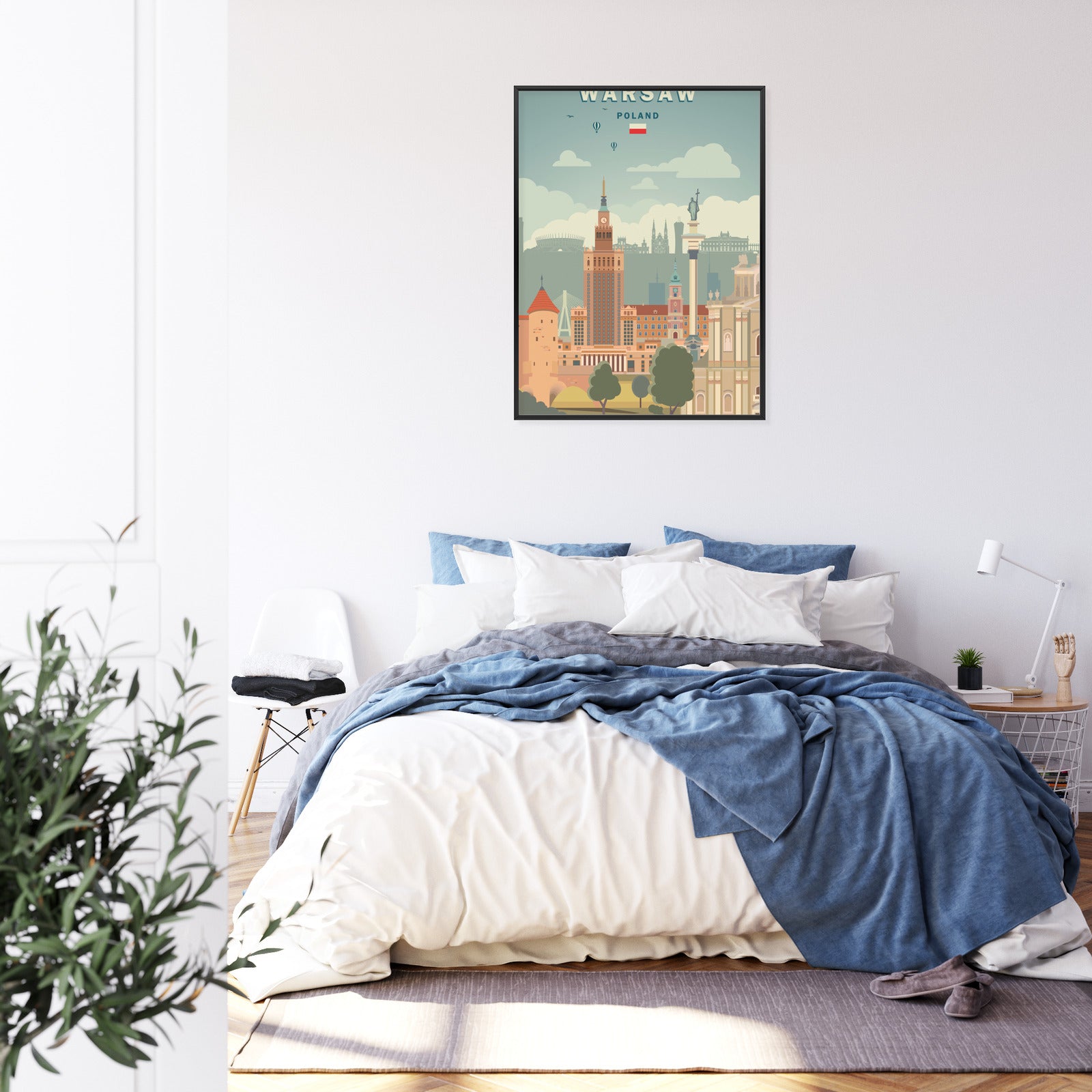 Plakat Ilustracja Architektury W Stolicy Polski Rama Aluminiowa Kolor Czarny