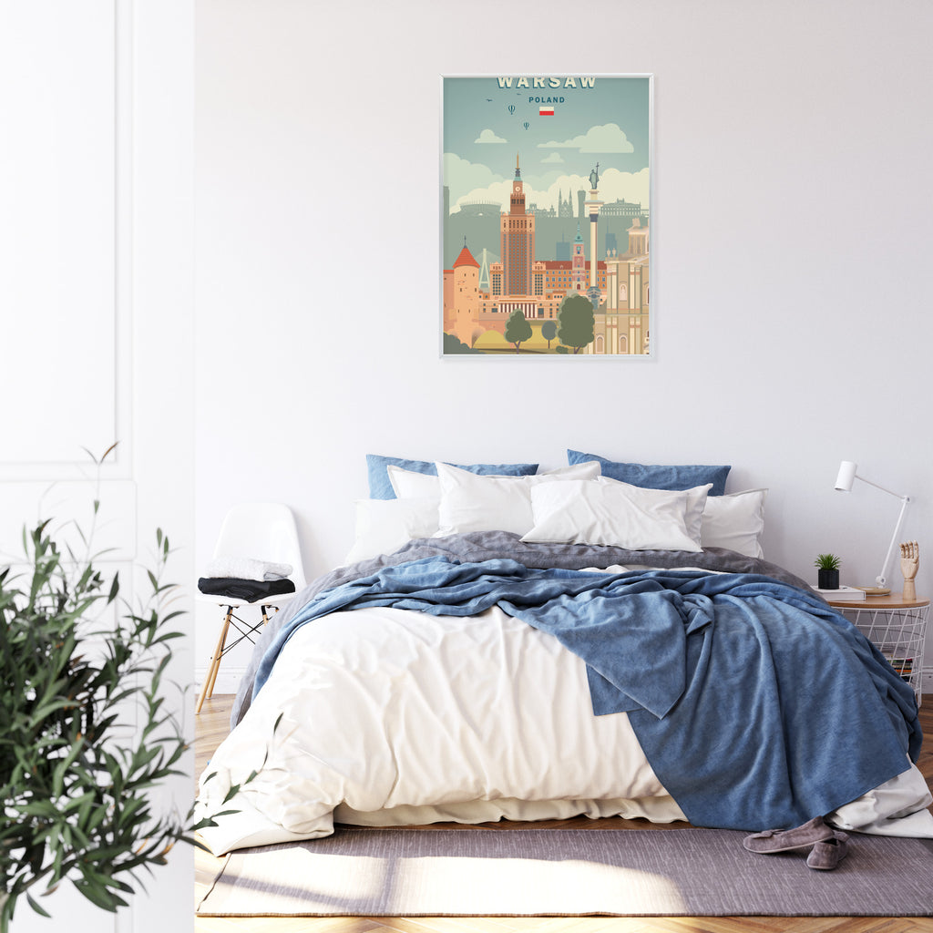 Plakat Ilustracja Architektury W Stolicy Polski Rama Aluminiowa Kolor Czarny